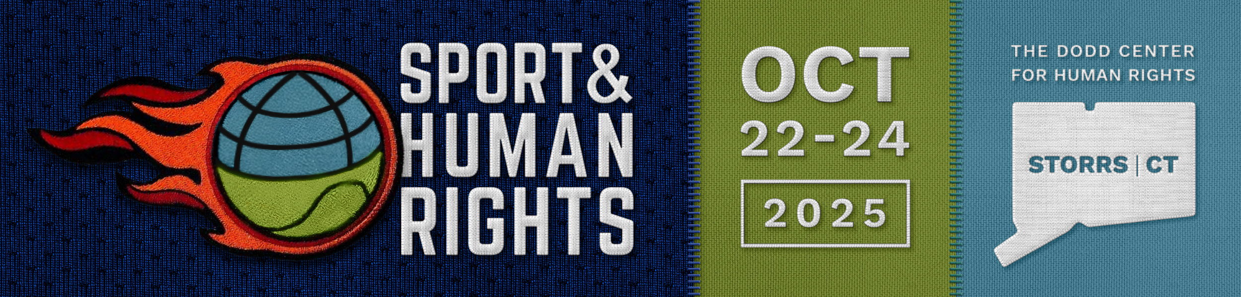 Human Rights Summit logo with illustration of Dodd Center