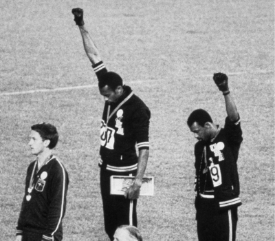 Tommie Smith, John Carlos, Olympic podium 1968